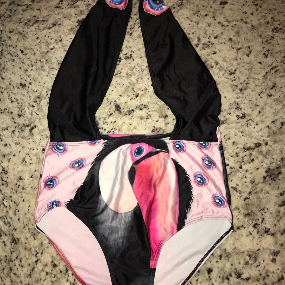 High Waist One Piece Swimsuit-Size L-Never Worn